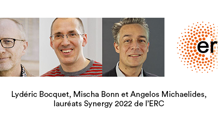 Lydéric Bocquet, Mischa Bonn et Angelos Michaelides, lauréats Synergy 2022 de l’ERC