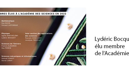 Lydéric Bocquet elected member of the Académie des Sciences