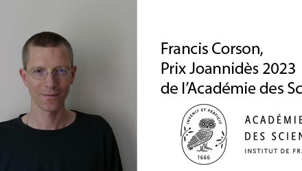 Francis Corson, lauréat du Prix Joannidès 2023 dans la thématique Biologie de l’Académie des Sciences